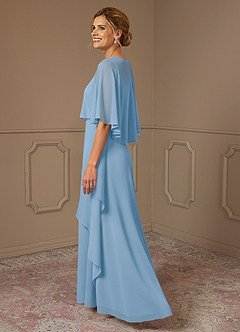 Azazie Bowie vestidos de madre de la novia Vestido de Azul Pálido de Gasa de Corte en A image3