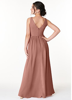 Azazie Sawyer Junior Cedar Rose A-Line Pleated Chiffon Dress image2