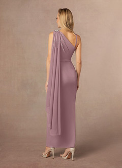 Azazie Gianna Mother of the Bride Dresses Dusty Rose One Shoulder Stretch Crepe Dress image3
