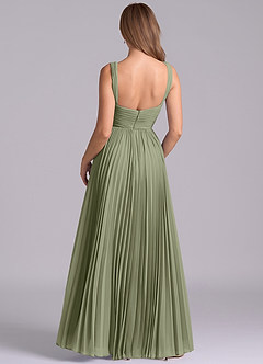Azazie Mina Abiti da Damigella Abito A-Line in Chiffon Plissettato Pistacchio image7