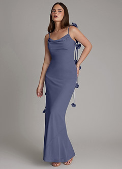 Azazie Kalico Bridesmaid Dresses Stormy Mermaid Pleated Chiffon Dress image1