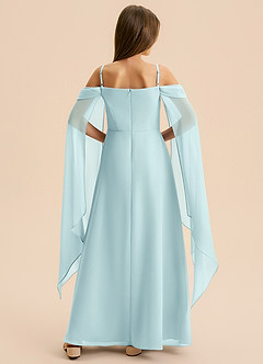 Azazie Moana Junior Linia A Pofałdowany Szyfon Długość podłogi Młodsza druhna Sukienka image5