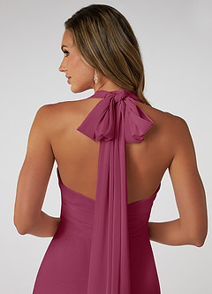 Azazie Fifi Bridesmaid Dresses Mulberry A-Line Strapless Chiffon Convertible Dress image4