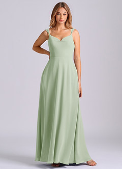 Azazie Beatrice Bridesmaid Dresses Dusty Sage A-Line Sweetheart Neckline Chiffon Dress image3