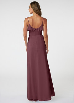 Azazie Natalia Bridesmaid Dresses Sangria A-Line Chiffon Dress image2