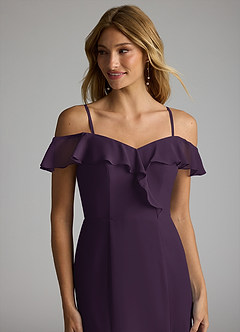 Azazie Sophie Bridesmaid Dresses Plum A-Line Off the Shoulder Chiffon Convertible Dress image2