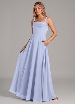 Azazie Shaude Bridesmaid Dresses Lavender A-Line Pleated Chiffon Dress image4