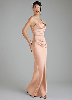 Azazie Sabrina Robes de demoiselle d'honneur Robe Sirène en Satin extensible Corset Or Rose image8