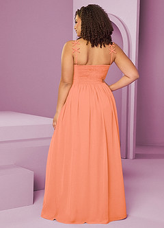 Barbie ♥ Azazie Jurken voor bruidsmeisjes Jurk van Chiffon met A-Lijn Geplooid Zonsondergang image15