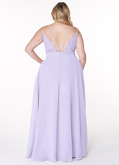 Azazie Lennon Brautjungfernkleider A-Linie Spitze Chiffon Kleid Flieder image8