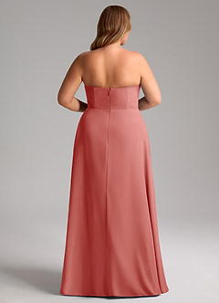 Azazie Wren 신부 들러리 드레스 A라인 사이드 슬릿 쉬폰 바닥 길이 드레스 image15