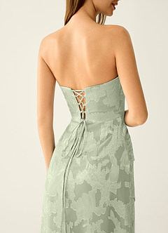 Arabella Grace Verde Claro Vestido de fiesta brillante con corsé jacquard image6