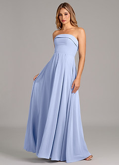 Azazie Lucienne Brudtärnklänningar Klä av A-Linje i Chiffong Axelbandslös Is Konvertibel image1