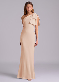 Azazie Yuanna Bridesmaid Dresses English Rose Mermaid One Shoulder Chiffon Dress image5