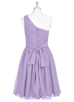 Azazie Katrina Bridesmaid Dresses Lilac A-Line One Shoulder Chiffon Dress image7