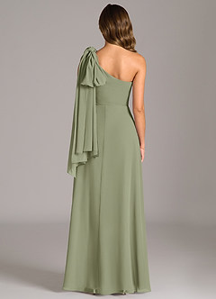 Azazie Tella Bridesmaid Dresses Pistachio A-Line One Shoulder Chiffon Dress image7