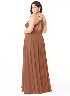 Azazie Avelina Bridesmaid Dresses Bronzer A-Line V-Neck Pleated Chiffon Dress image9