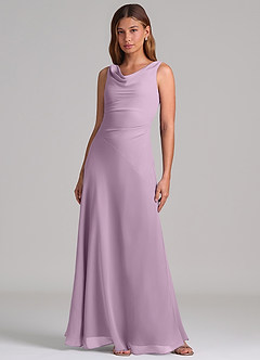 Azazie Nerine Brudtärnklänningar Klä av A-Linje i Chiffong Plisserad Blåregn image3