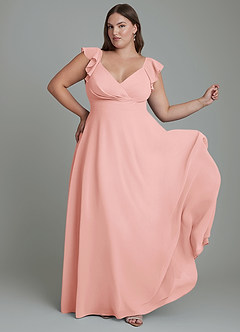 Azazie Leilani Bridesmaid Dresses Rosette A-Line Pleated Chiffon Dress image8