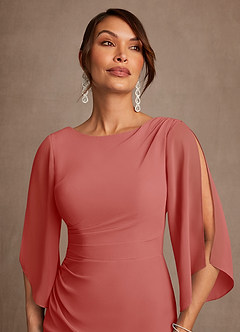 Azazie Anaheim Mother of the Bride Dresses Antique Rose A-Line Pleated Chiffon Dress image4