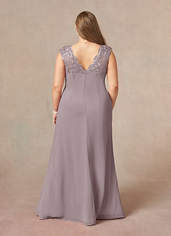 Azazie Gladys Mother of the Bride Dresses Dusk A-Line Queen Anne Lace Chiffon Dress image8