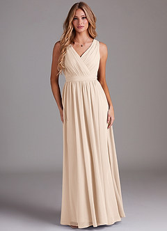 Azazie Kingsley Brautjungfernkleider A-Linie Spitze Chiffon Kleid Alabaster Weiß image1