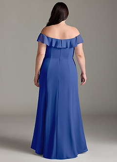Azazie Sophie Bridesmaid Dresses Royal Blue A-Line Off the Shoulder Chiffon Convertible Dress image7