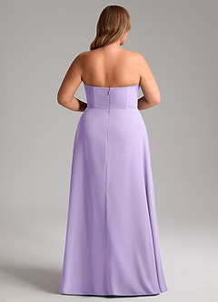 Azazie Wren Bridesmaid Dresses Lilac A-Line Side Slit Chiffon Convertible Dress image14