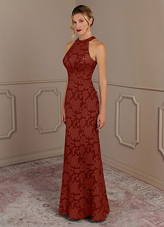 Azazie Tyra vestidos de madre de la novia Vestido de Terracota de Devorado Floral de Sirena image2