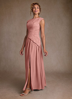 Azazie Kalleen Abiti per la Madre della Sposa Abito A-Line in Chiffon Plissettato Rosetta image4