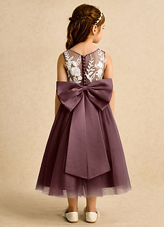 Azazie Sundae Flower Girl Dresses Sangria Ball-Gown Lace Dress image2