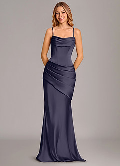Azazie Pelagia Bridesmaid Dresses Stormy Mermaid Corset Stretch Satin Convertible Dress image6