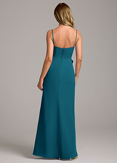 Azazie Tahlia Abiti da Damigella Abito A-Line in Chiffon Con Cintura Blu Inchiostro image7