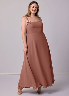 Barbie ♥ Azazie Bridesmaid Dresses Cedar Rose A-Line Pleated Chiffon Dress image8