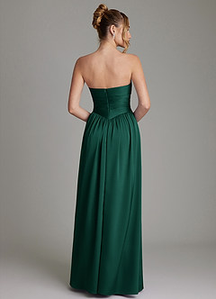 Azazie Zena Bridesmaid Dresses Emerald A-Line Strapless Stretch Satin Dress image6