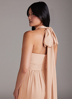 Azazie Lamara Robes de demoiselle d'honneur Combinaison Convertible en Mousseline de soie Épaule décolletée Rose Perle image11