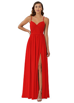 apple red bridesmaid dresses