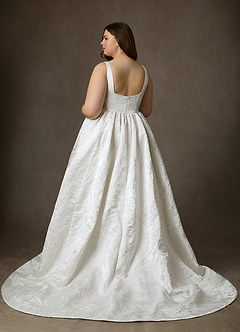 Azazie Skylin Robes de mariée Robe Princesse en Jacquard Floral avec poches Diamant Nude image9