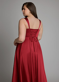 Azazie Azaria Bridesmaid Dresses Scarlet A-Line Corset Stretch Satin Dress image13