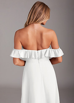 Azazie Lyra Bridesmaid Dresses White A-Line Chiffon Convertible Dress image8