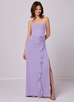 Barbie ♥ Azazie Bridesmaid Dresses Lilac Sheath Strapless Chiffon Convertible Dress image7