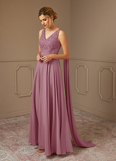 Azazie Joules Mother of the Bride Dresses Vintage Mauve A-Line Sequins Chiffon Dress image1