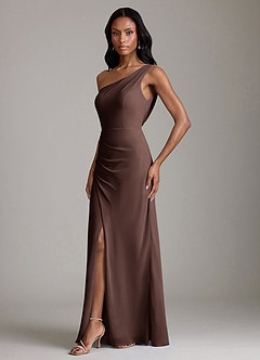 Azazie Madelyn Bridesmaid Dresses Ganache Mermaid One Shoulder Chiffon Convertible Dress image6