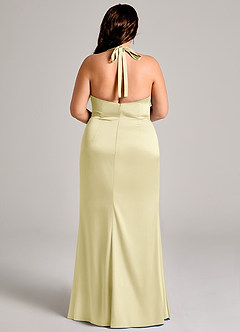 Azazie Valerie Brudtärnklänningar Klä av Sjöjungfru i Stretch Satin Plisserad Citronsorbet image12