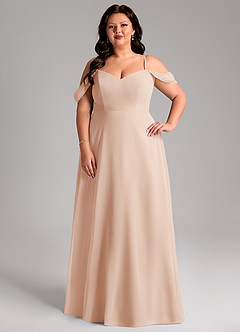 Azazie Marley Bridesmaid Dresses English Rose A-Line Off the Shoulder Chiffon Convertible Dress image11