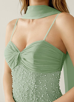 Jasminiah Dusty Sage Pearl-Embellished Lace/Chiffon Prom Dress image5
