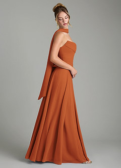 Azazie Gabriela Bridesmaid Dresses Cinnamon A-Line Corset Chiffon Dress image3