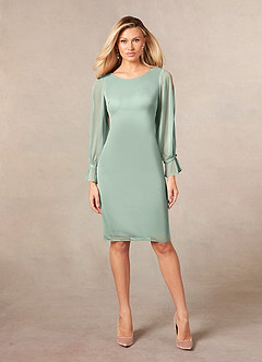 Azazie London Mother of the Bride Dresses Agave Sheath Mesh Dress image4
