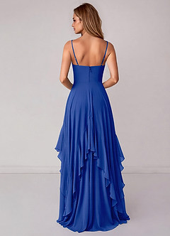 Azazie Zaina Bridesmaid Dresses Royal Blue A-Line Chiffon Dress image6