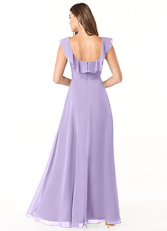 Azazie Jinny Bridesmaid Dresses Lilac A-Line Square Neckline Ruched Chiffon Dress image3